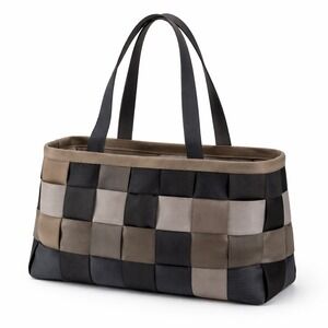 Harveys Original Seatbelt Bag Treecycle Tote Purse Gray Multi Woven 13.5x7.5x4